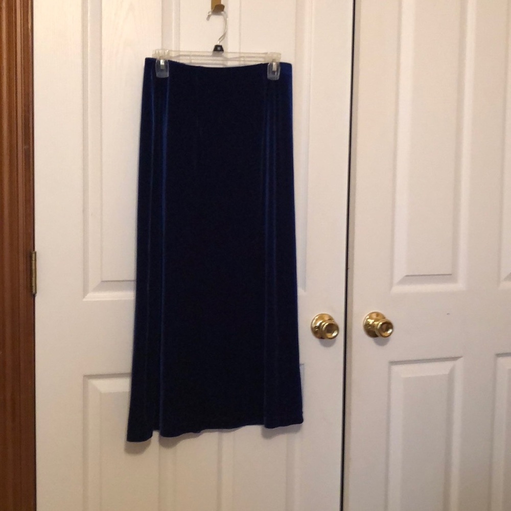 Holiday appropriate Blue velvet a-line skirt